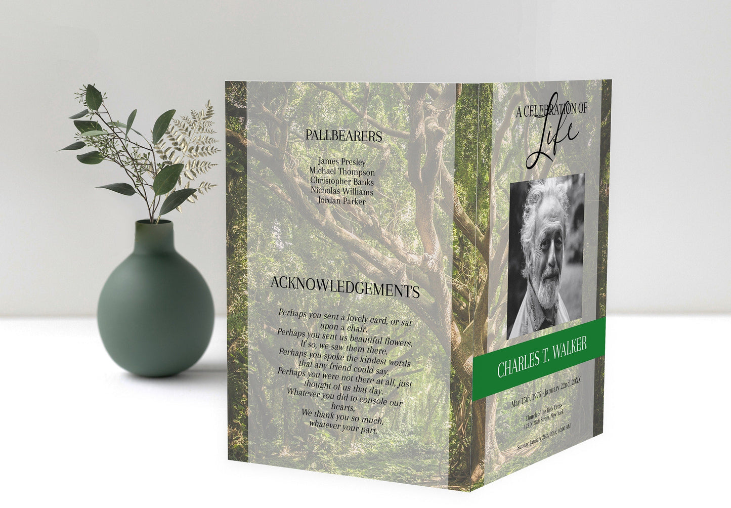 8 - Page Funeral Program Template for Man - lovingmemoryprints