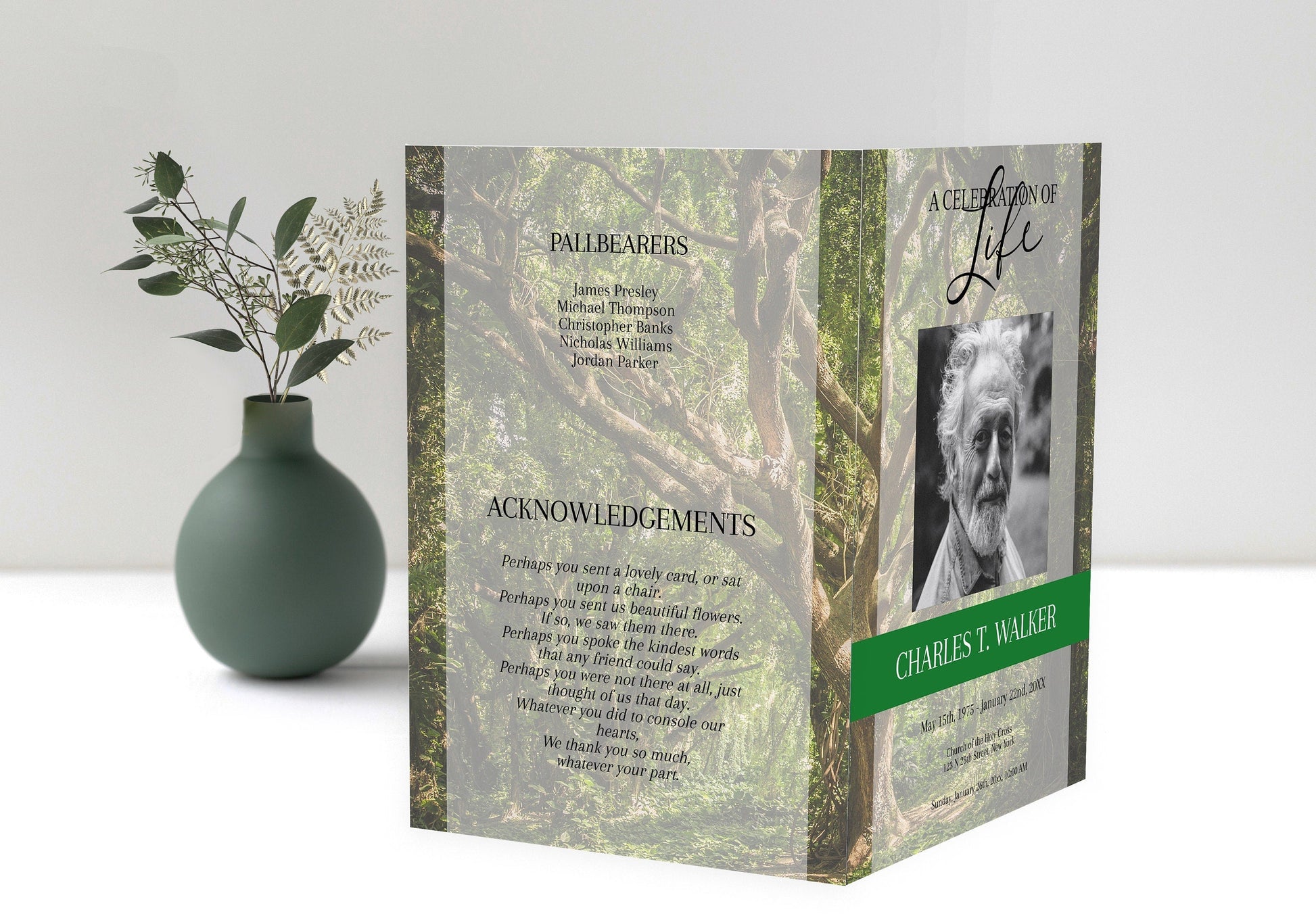 8 - Page Funeral Program Template for Man - lovingmemoryprints