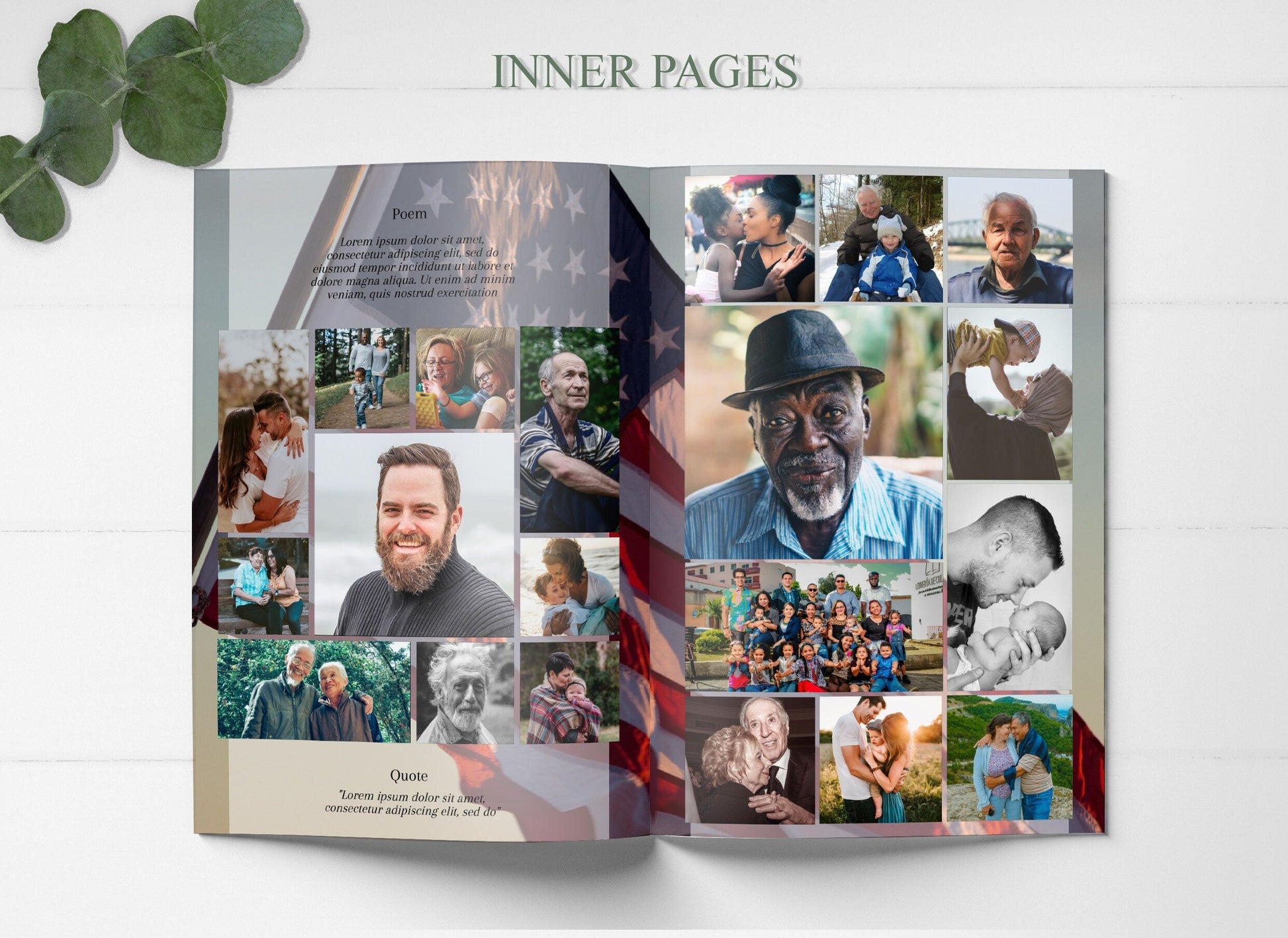 American Flag Funeral Program Template | Obituary Template | Veteran Memorial Service Program | A114 - lovingmemoryprints