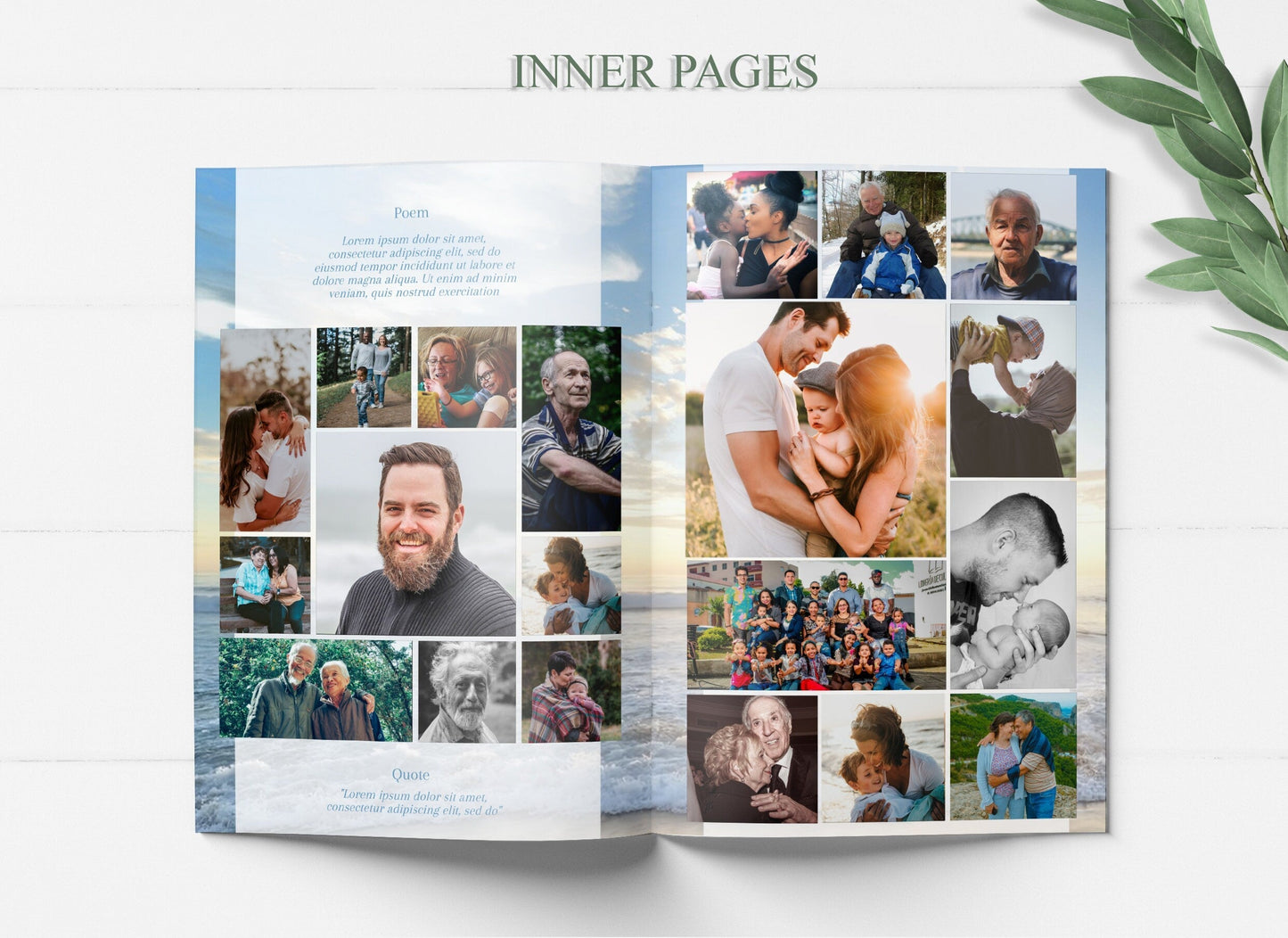 Beach / Ocean Theme Funeral Program Template - 8 Page - lovingmemoryprints