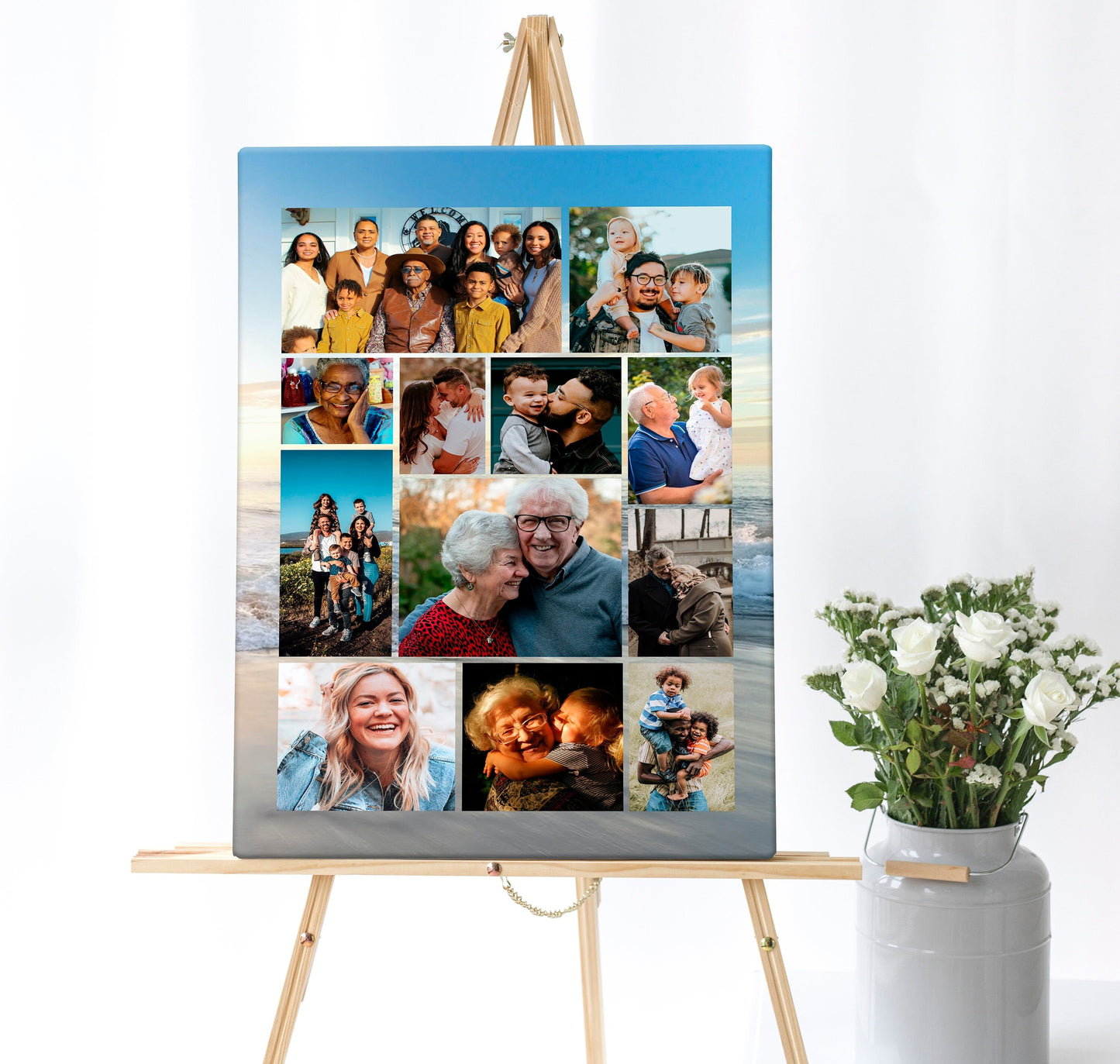 Beach Sunsent Scene Funeral Poster Photo Display - Set of 3 - lovingmemoryprints