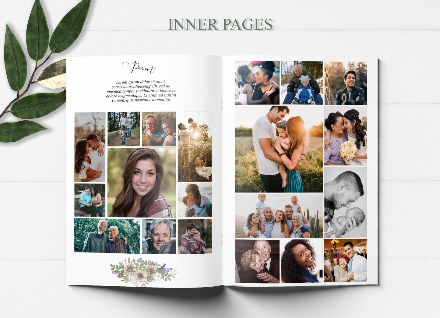 Beautiful Sunflower Funeral Program Template - 8 Page - lovingmemoryprints