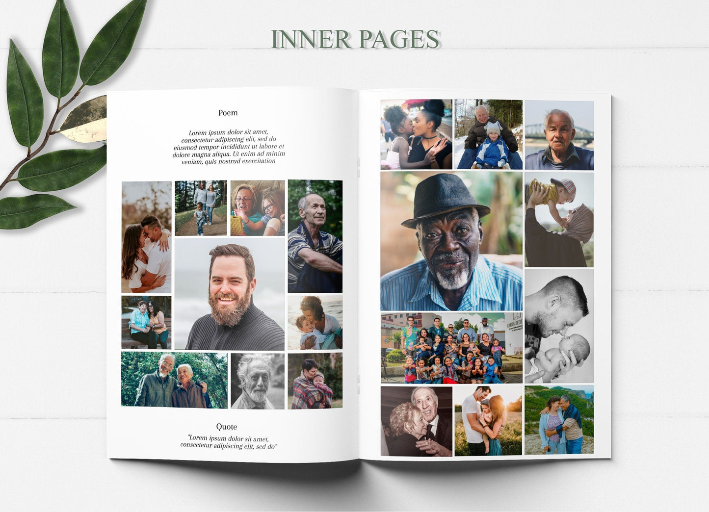 Black and White Funeral Program Template - 8 Page - lovingmemoryprints