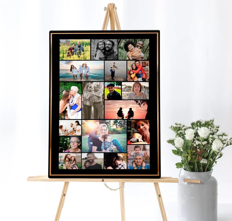 Black & Gold Theme Funeral Poster Display - Set of 5 - lovingmemoryprints