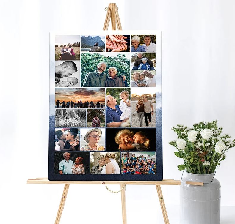 Blue Watercolor Funeral Poster With Photo Display Templates - Set of 5 - lovingmemoryprints