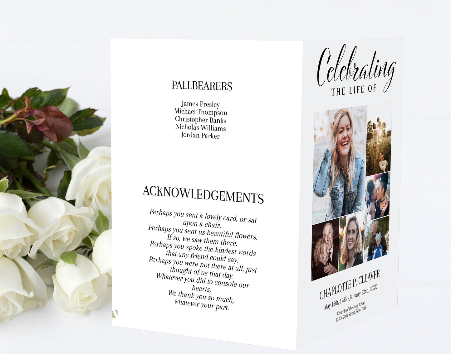 Classic Funeral Program Template - 4 page - lovingmemoryprints