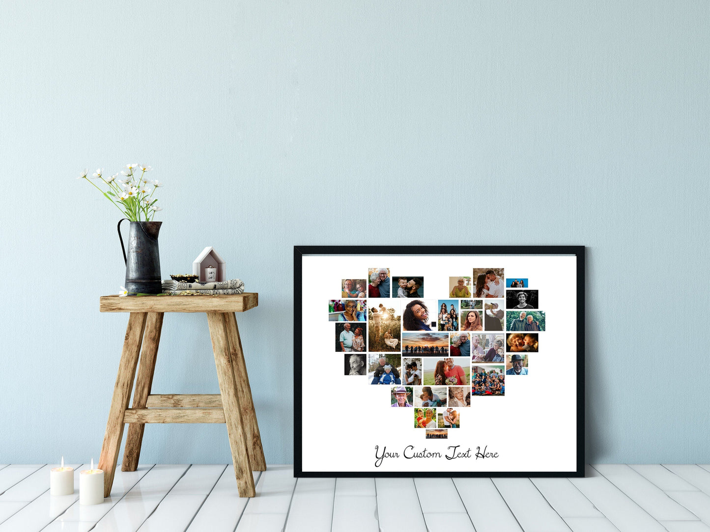 Custom Heart Photo Collage | Family Photo Collage - lovingmemoryprints