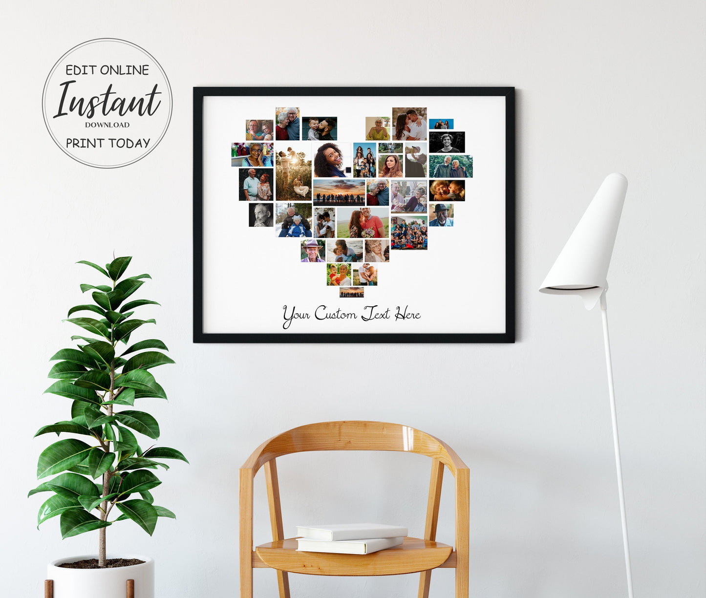 Custom Heart Photo Collage | Family Photo Collage - lovingmemoryprints