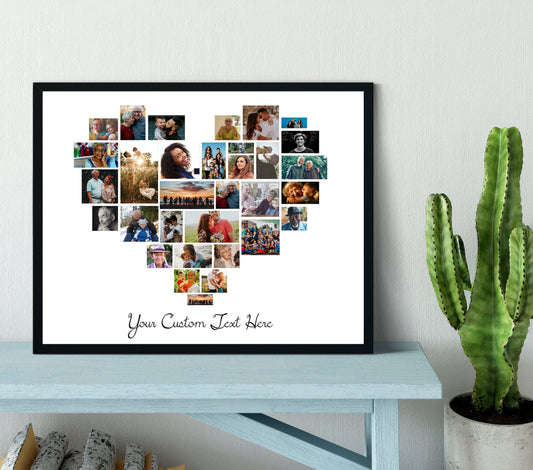Custom Heart Photo Collage | Family Photo Collage - lovingmemoryprints