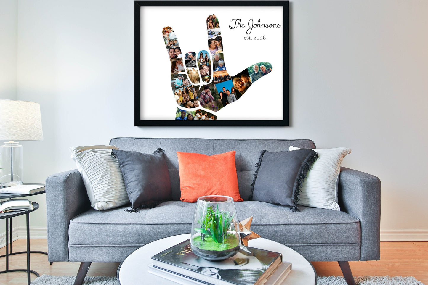 Custom ILY Photo Collage | Family Photo Collage - lovingmemoryprints