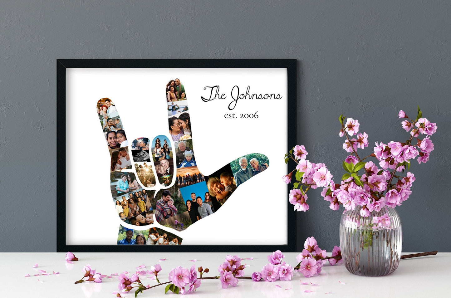 Custom ILY Photo Collage | Family Photo Collage - lovingmemoryprints