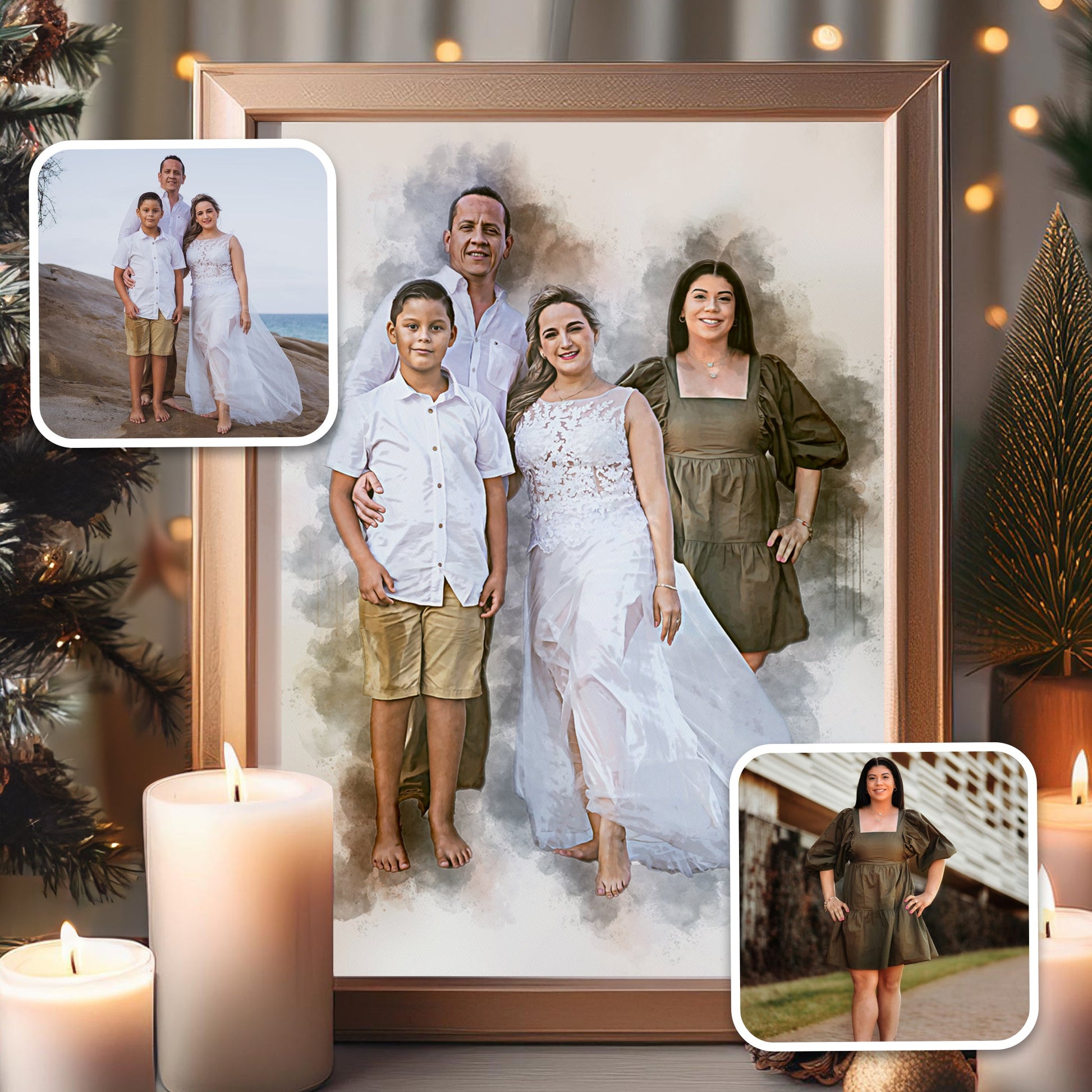 Custom Made Family Portraits - We Can Add Your Loved Ones To Any Photo - lovingmemoryprints