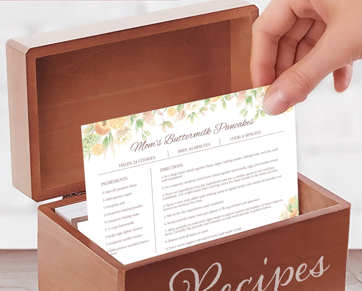 Editable Recipe Card Template | Simple Recipe Card Template - lovingmemoryprints