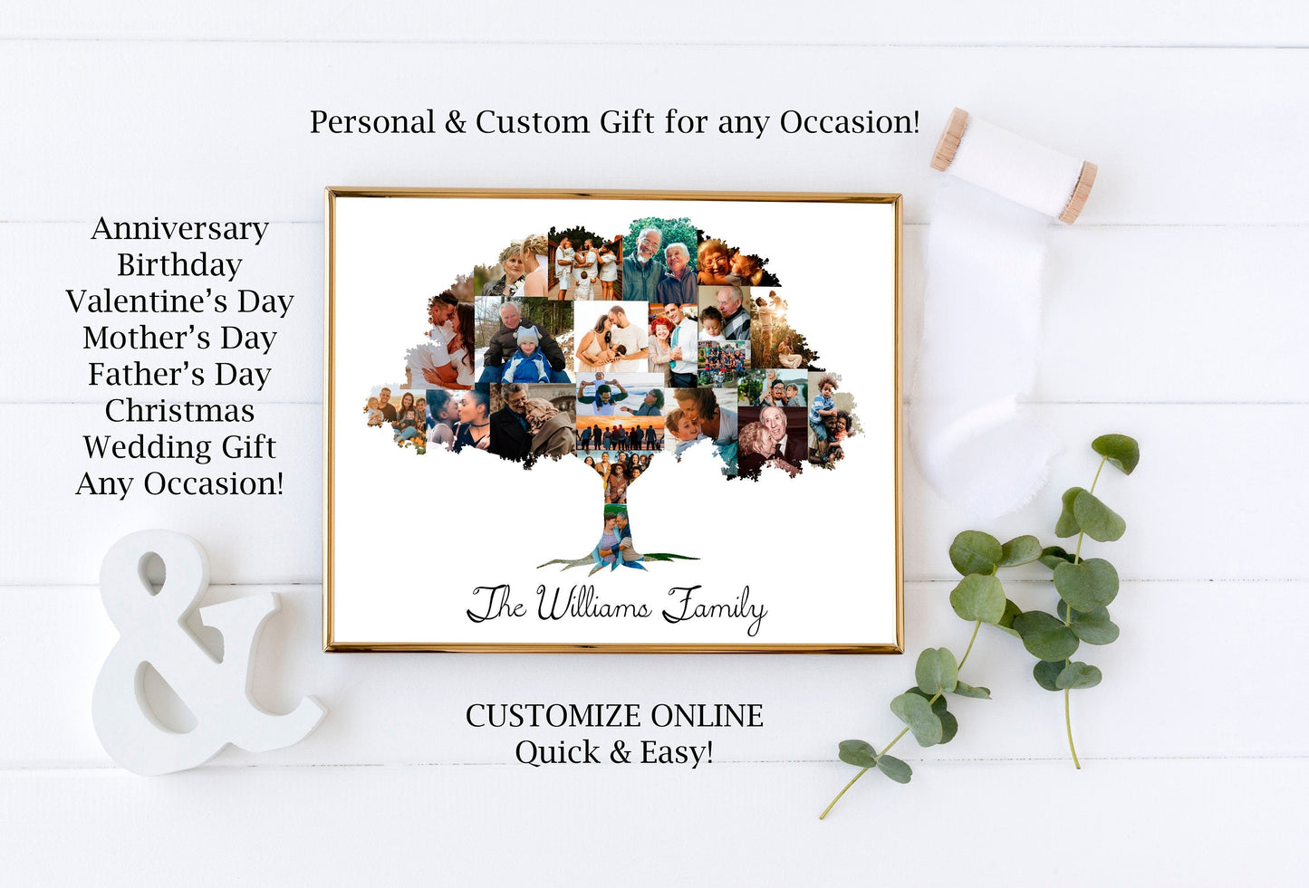 Family Tree Photo Collage | Custom Family Tree Photo Collage - lovingmemoryprints