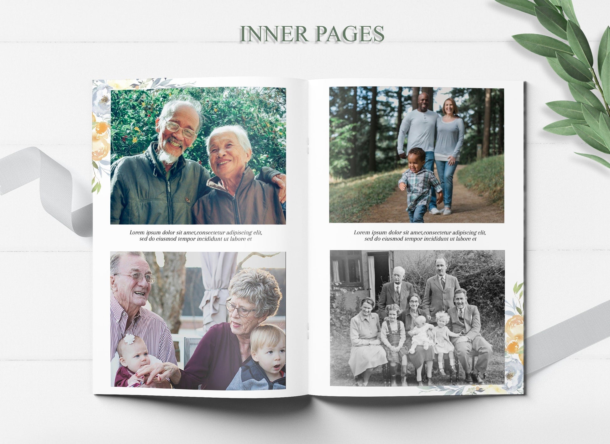 Floral Memorial Service Program Template - 8 Page - lovingmemoryprints