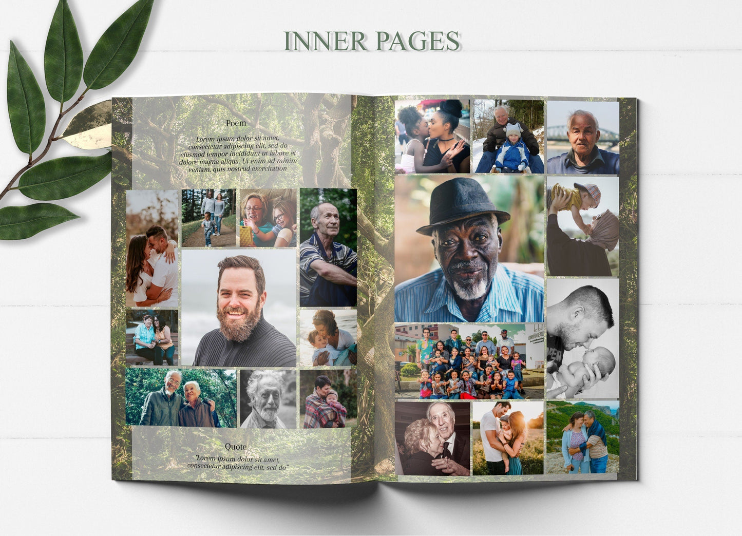 Forest Theme Funeral Service Program Template - 8 Page - lovingmemoryprints