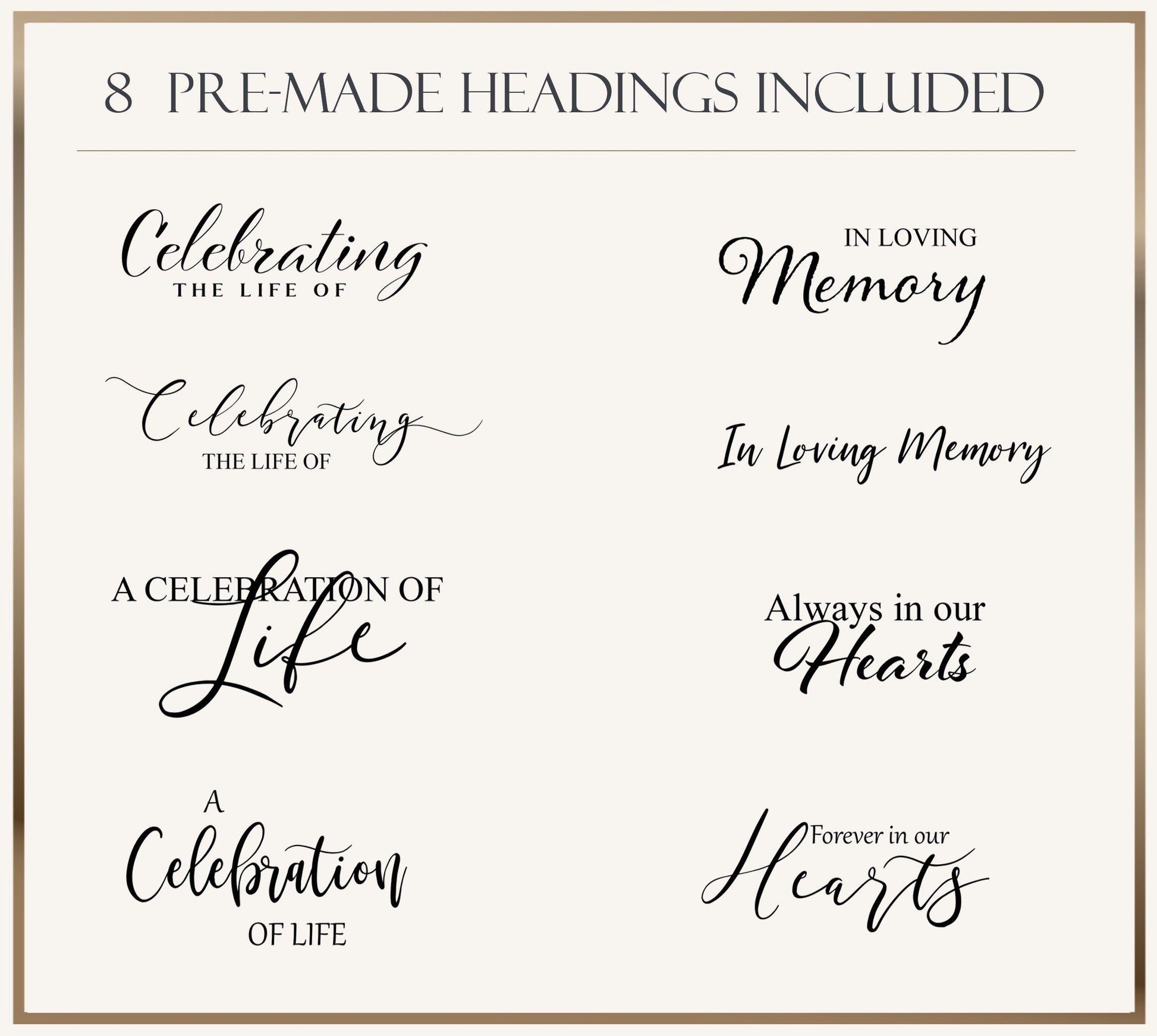 Full Photo Collage Funeral Poster W/ Heart Insert - lovingmemoryprints