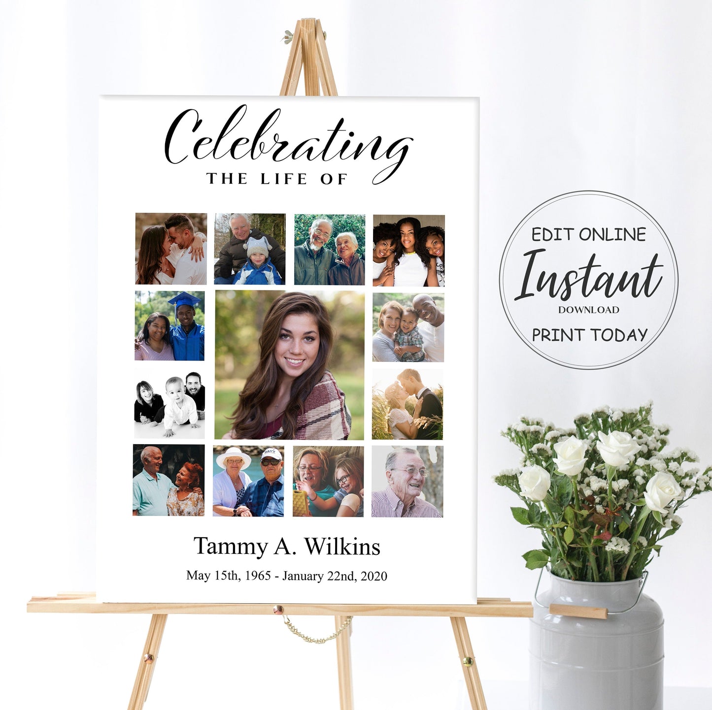 Funeral Poster Photo Display Photo Collage - Set of 3 - lovingmemoryprints