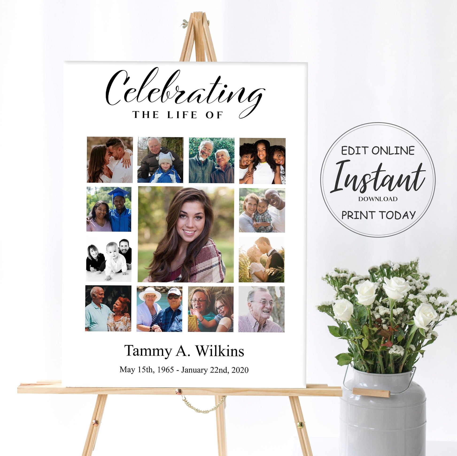 Funeral Poster Photo Display Photo Collage - Set of 3 - lovingmemoryprints