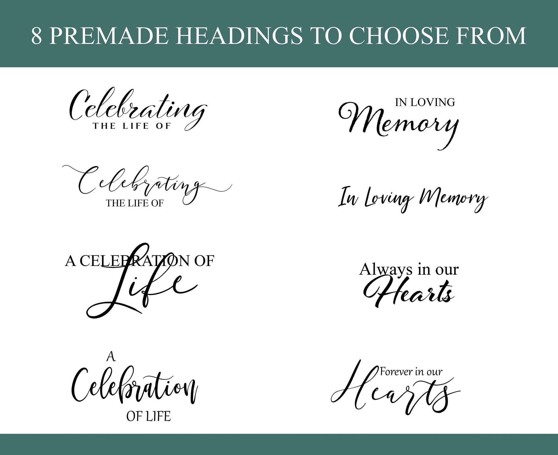 Funeral Poster Photo Display Photo Collage - Set of 3 - lovingmemoryprints
