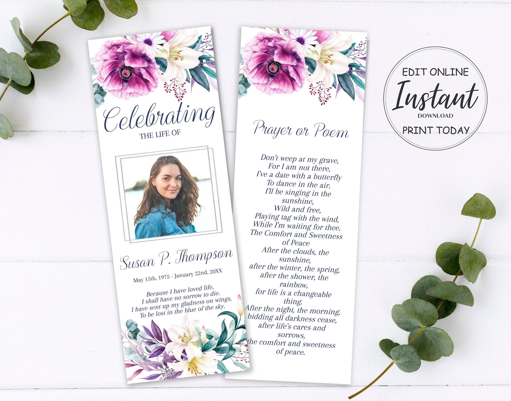 Funeral Program Template Bundle - Everything You Need - lovingmemoryprints