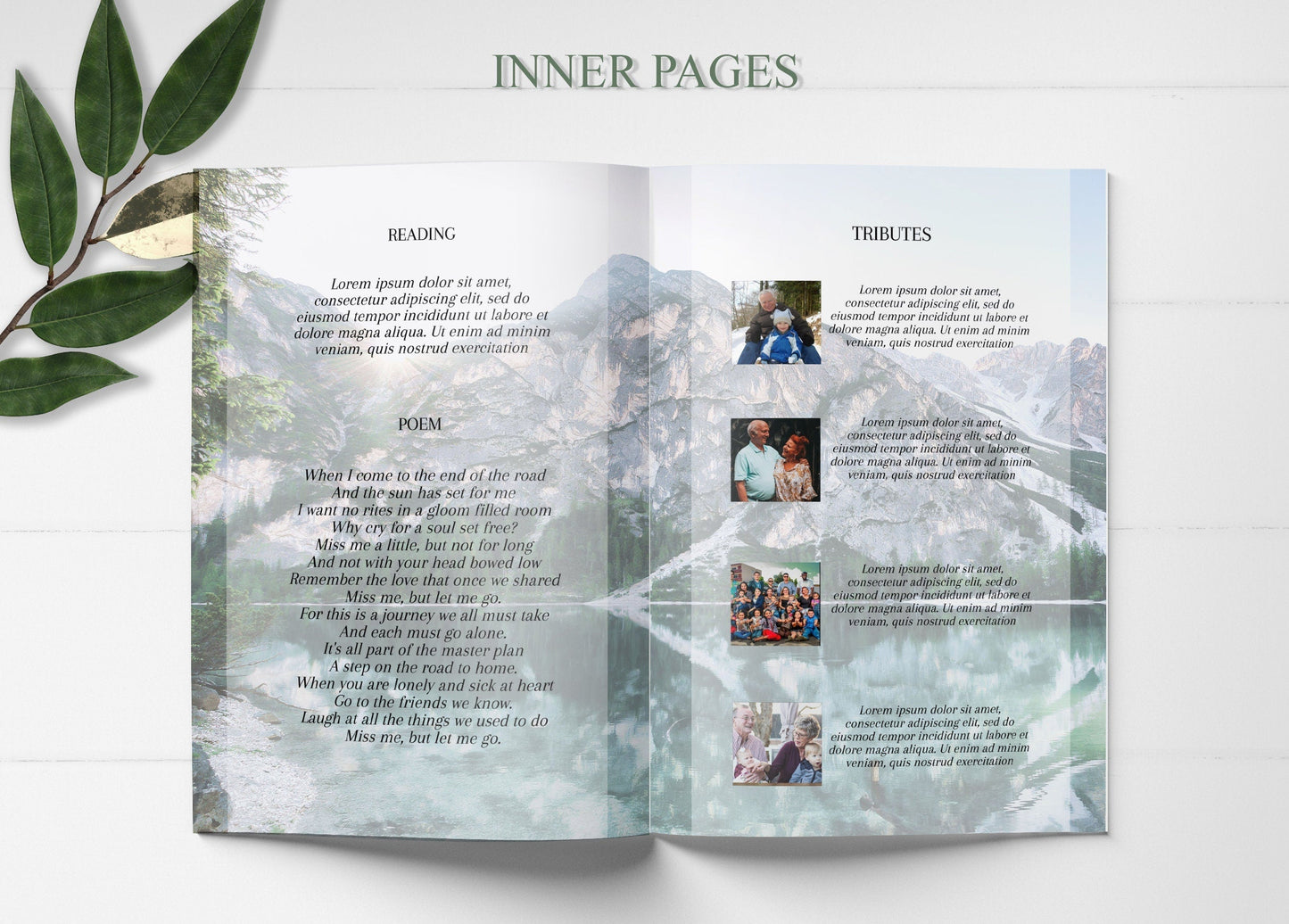 Funeral Program Template for Man - 8 Page - lovingmemoryprints