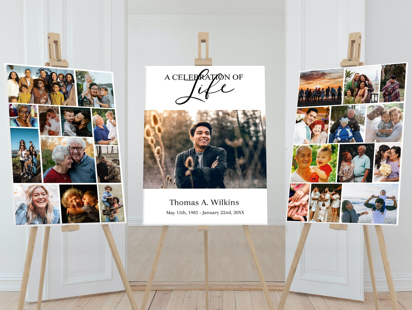 Funeral Service Poster Template - Set of 3 - lovingmemoryprints