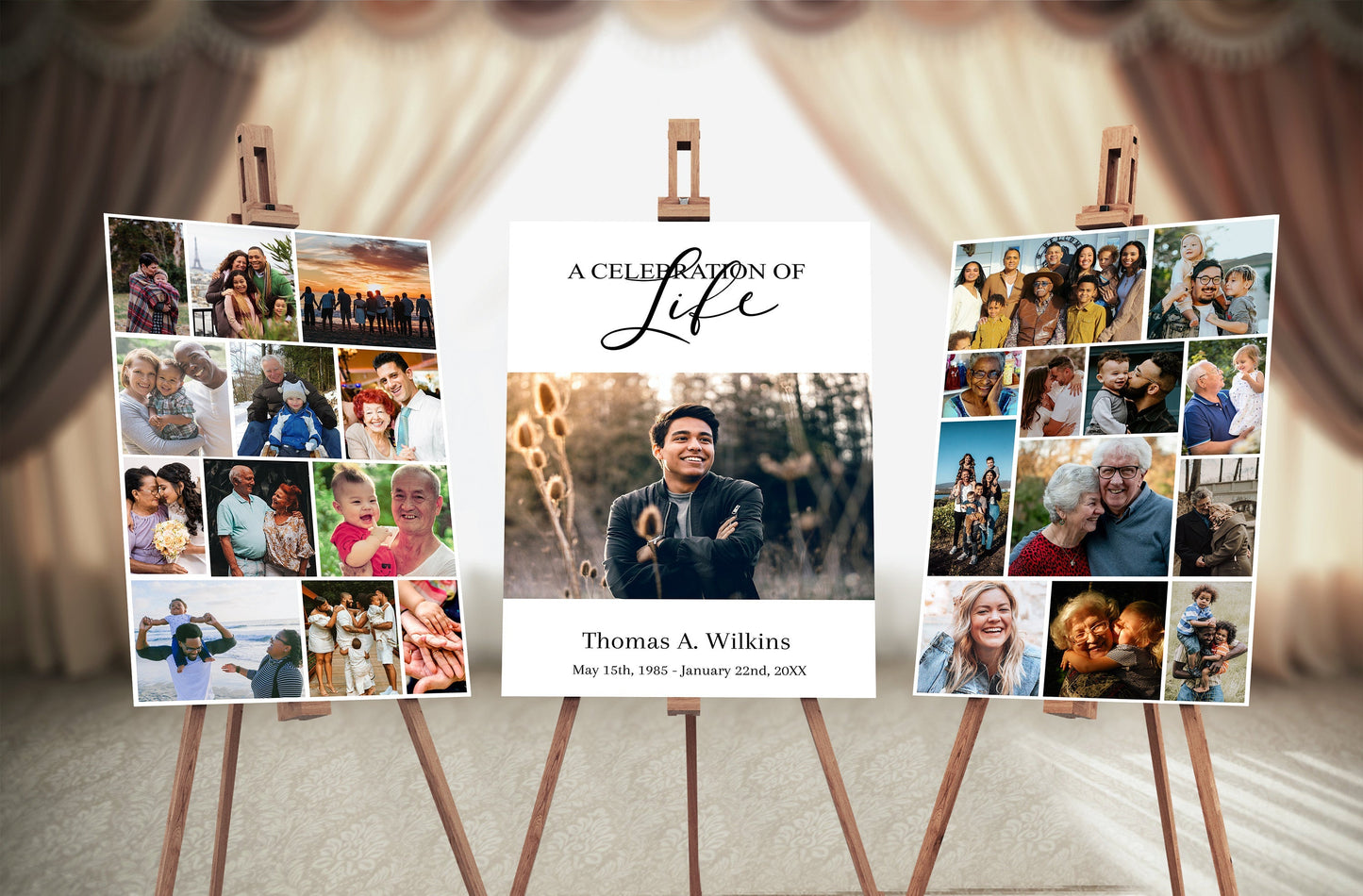 Funeral Service Poster Template - Set of 3 - lovingmemoryprints