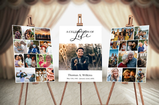 Funeral Service Poster Template - Set of 3 - lovingmemoryprints
