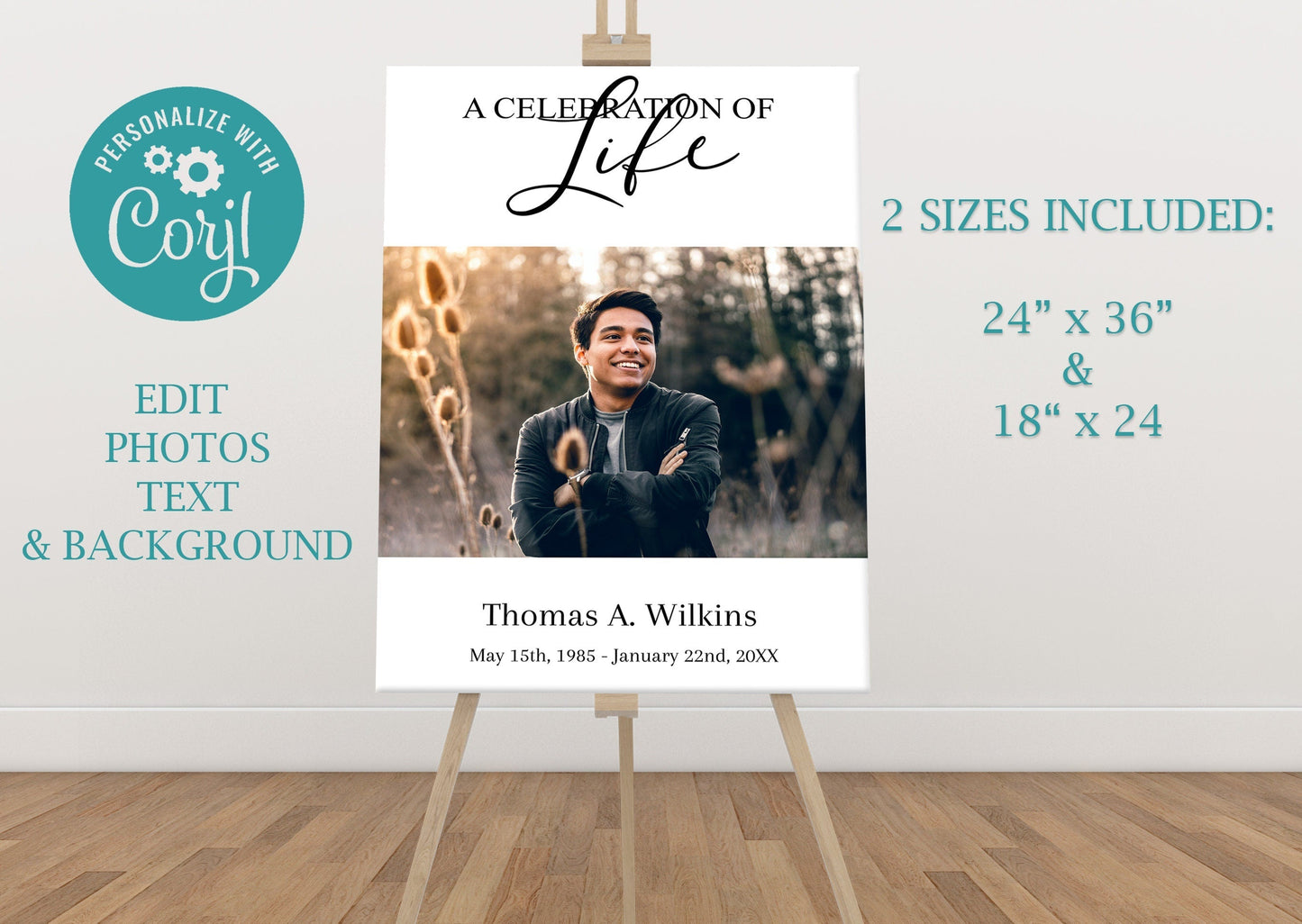 Funeral Service Poster Template - Set of 3 - lovingmemoryprints