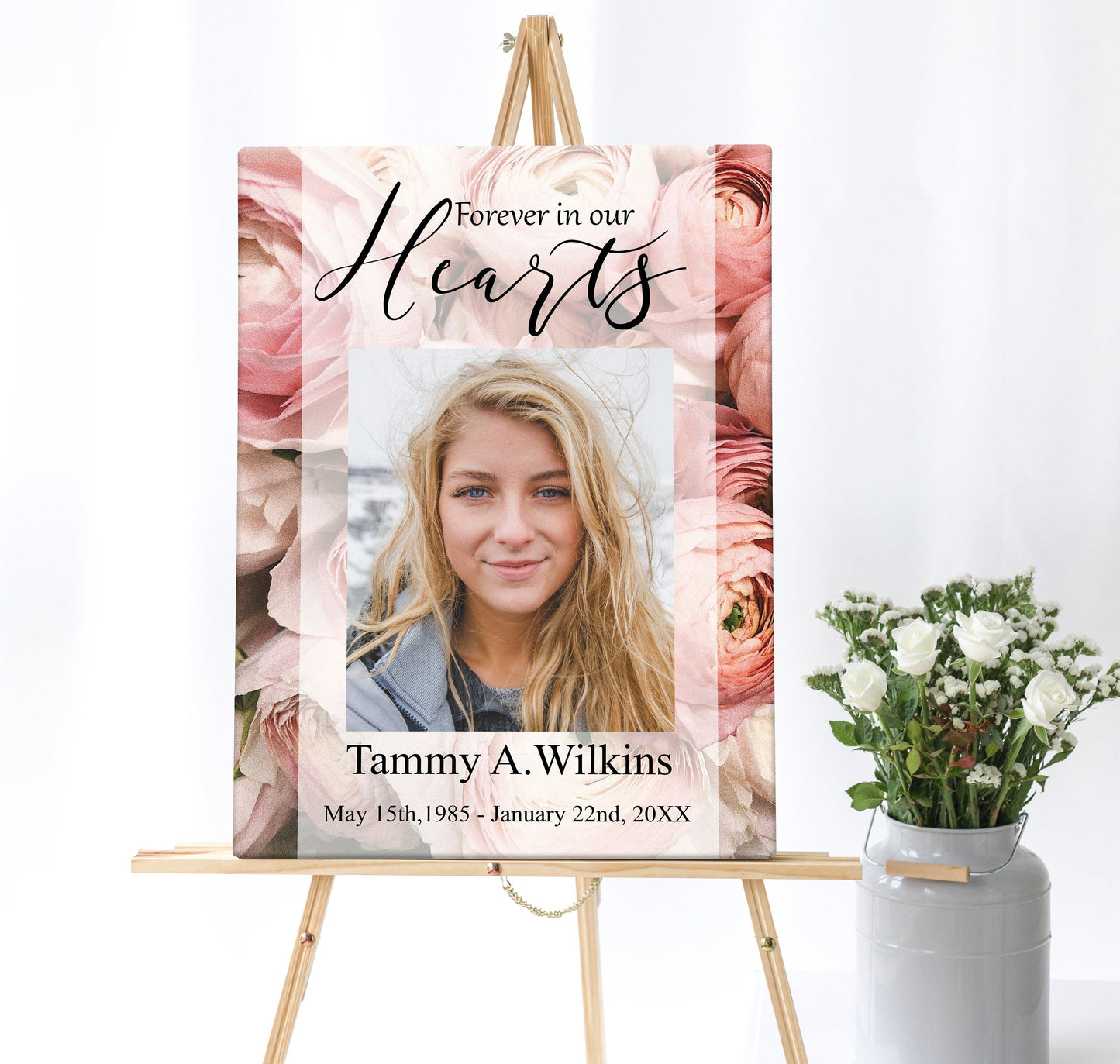 Funeral Welcome Sign | Funeral Poster Photo Sign | Floral Celebration of Life Sign | Memorial Service Welcome Sign | A120 - lovingmemoryprints