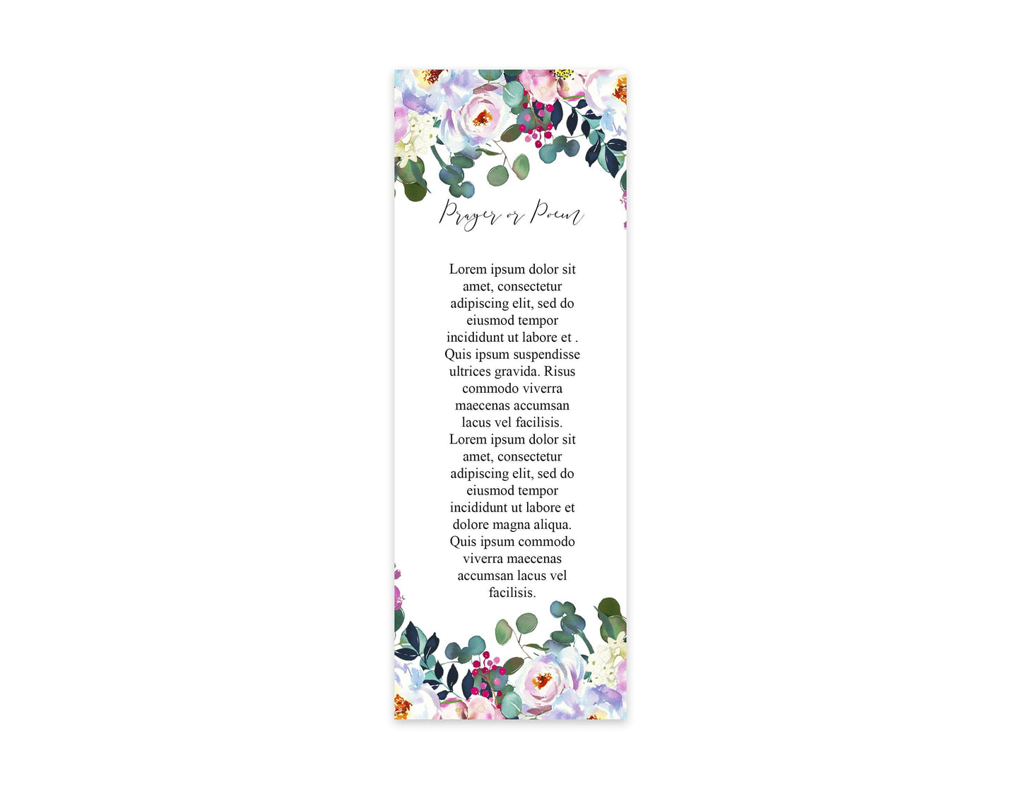 Greenery & Floral Memorial Bookmarks Template - lovingmemoryprints