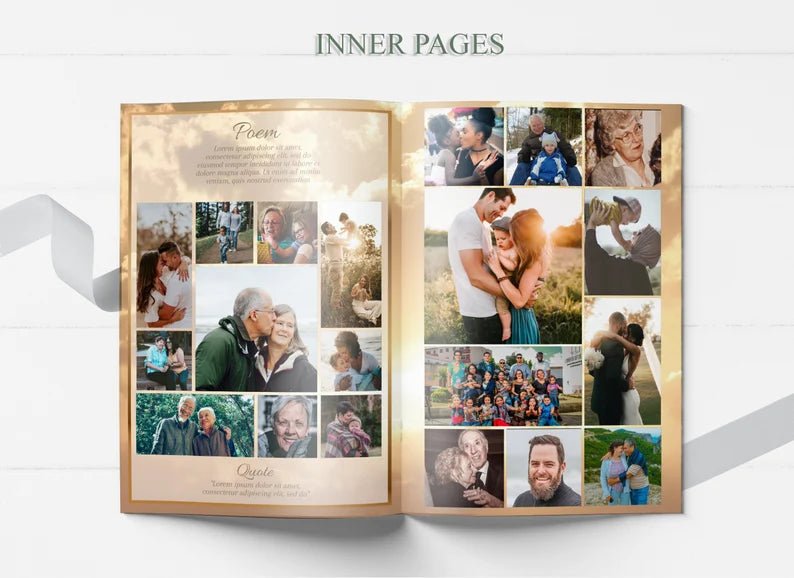 Heavenly Clouds Funeral Program Template - 8 Page - lovingmemoryprints