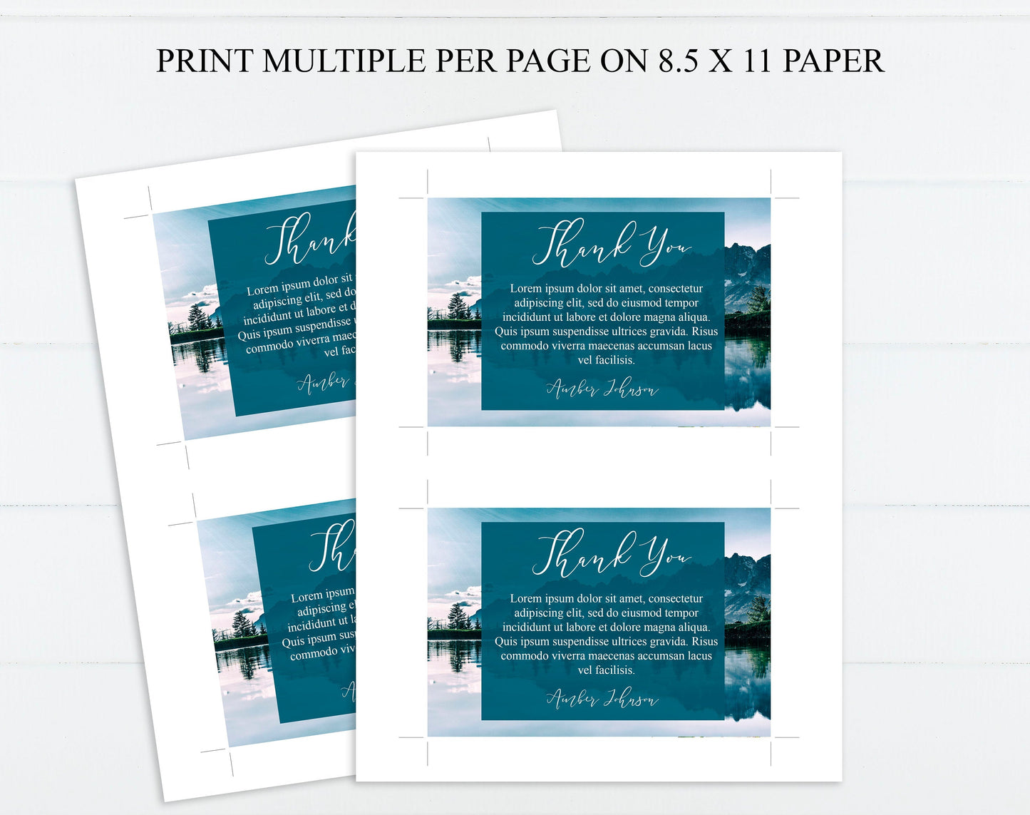 Lake Front Thank You Cards Template - lovingmemoryprints