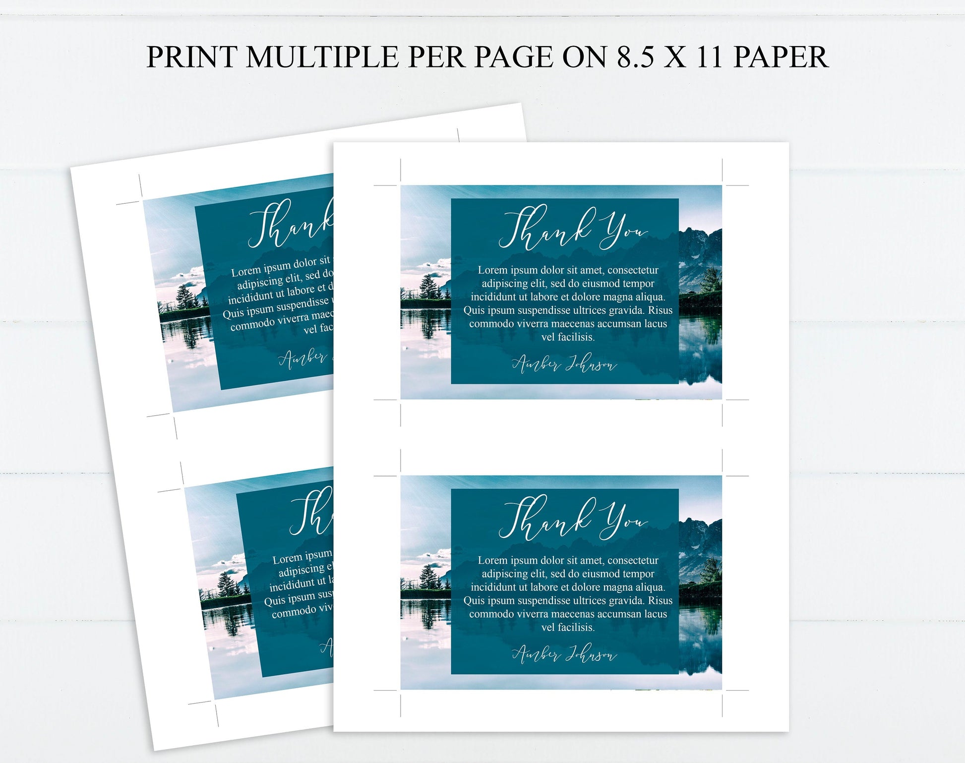 Lake Front Thank You Cards Template - lovingmemoryprints