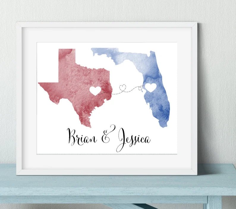 Long Distance Relationship Gift - lovingmemoryprints