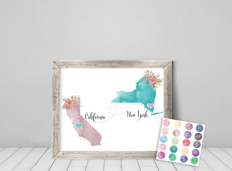 Long Distance Relationship Gift - lovingmemoryprints