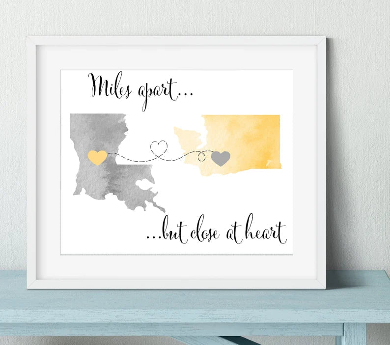 Long Distance Relationship Gift - lovingmemoryprints