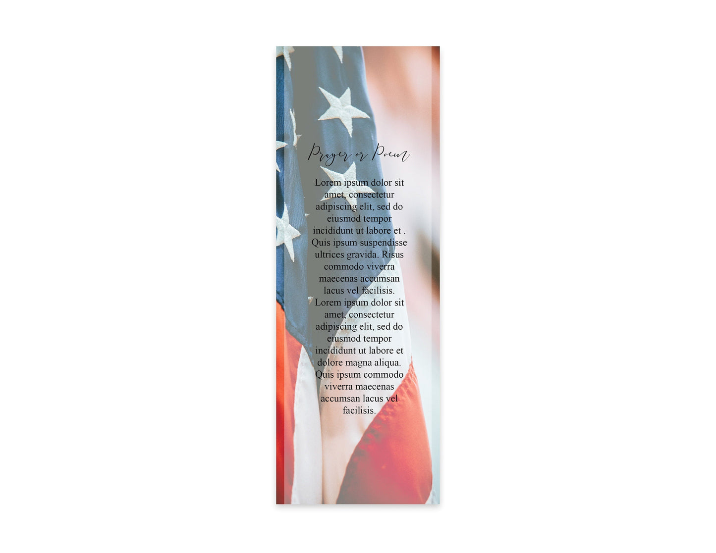 Military Funeral Bookmark Keepsakes - lovingmemoryprints