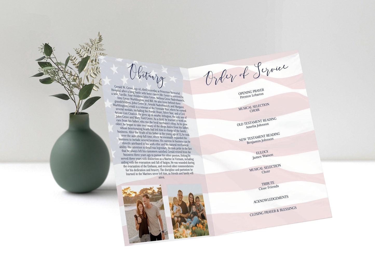 Military Funeral Program Templates - 4 Page - lovingmemoryprints