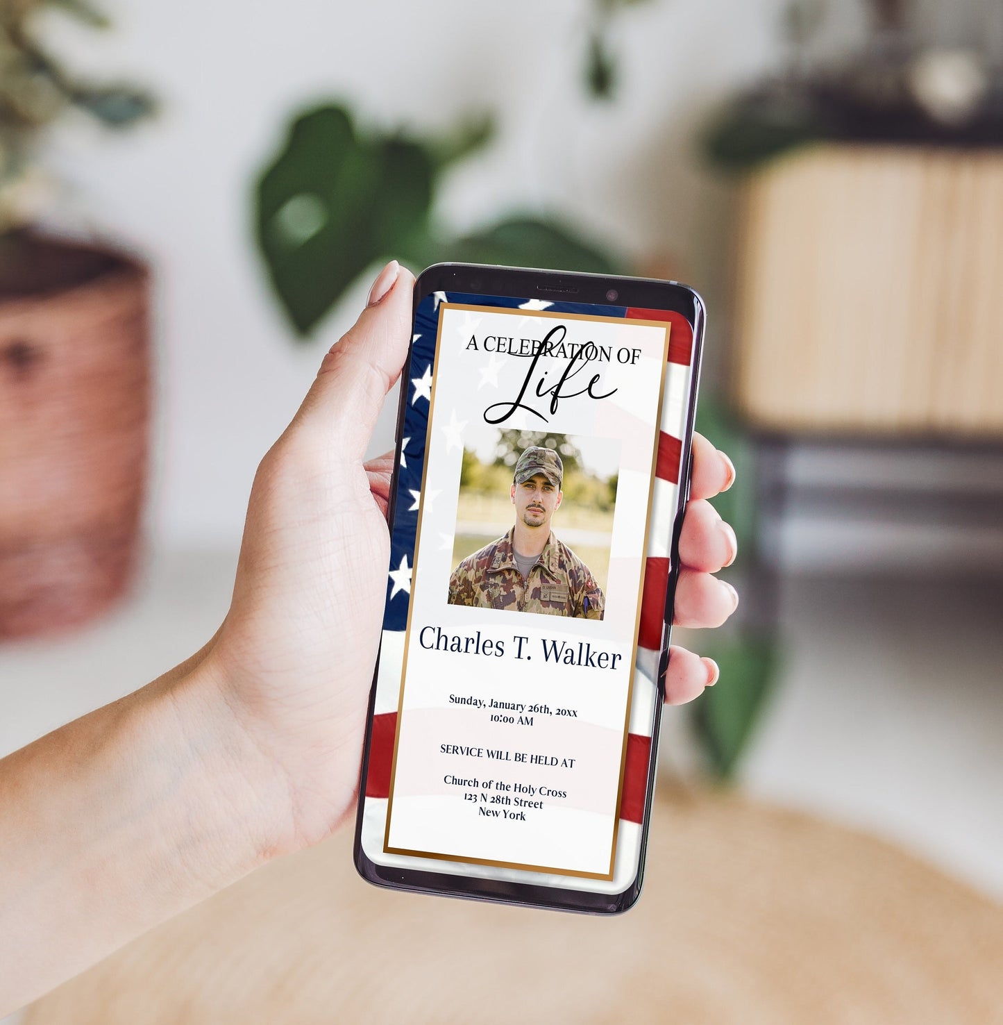 Military Style Funeral Announcement Template - Digital & Physical - lovingmemoryprints