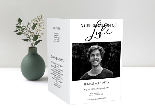 Modern Funeral Program Template - 4 Page - lovingmemoryprints