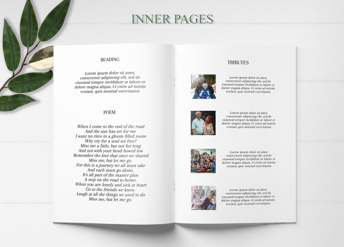 Modern Funeral Program Template 8 Page - lovingmemoryprints