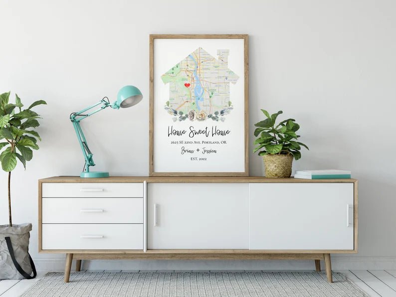 New House Map Gift - Perfect for Realtor - lovingmemoryprints