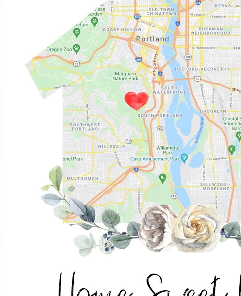 New House Map Gift - Perfect for Realtor - lovingmemoryprints