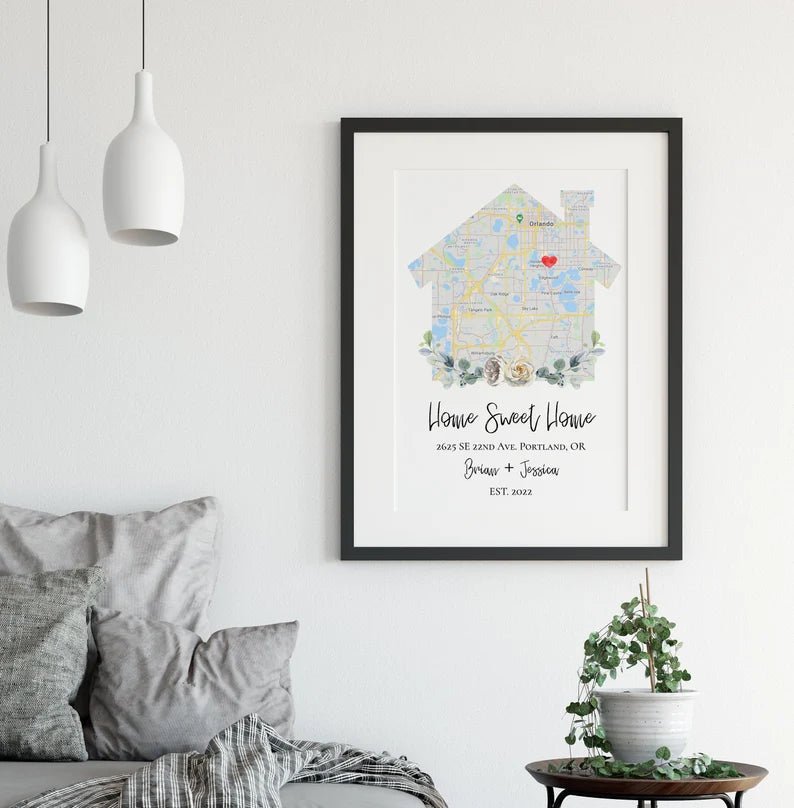 New House Map Gift - Perfect for Realtor - lovingmemoryprints