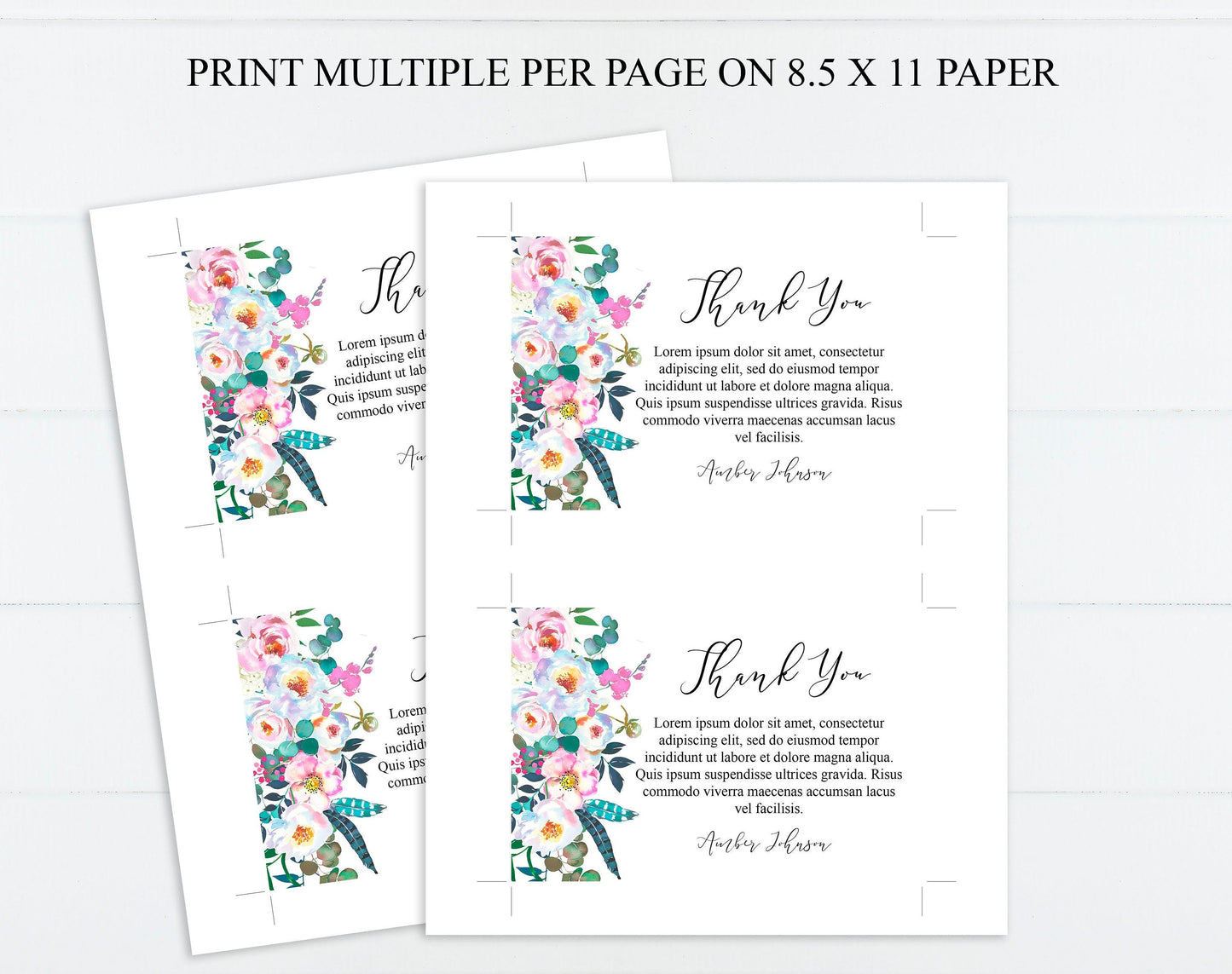 Pastel Color Funeral Thank You Cards Template - lovingmemoryprints