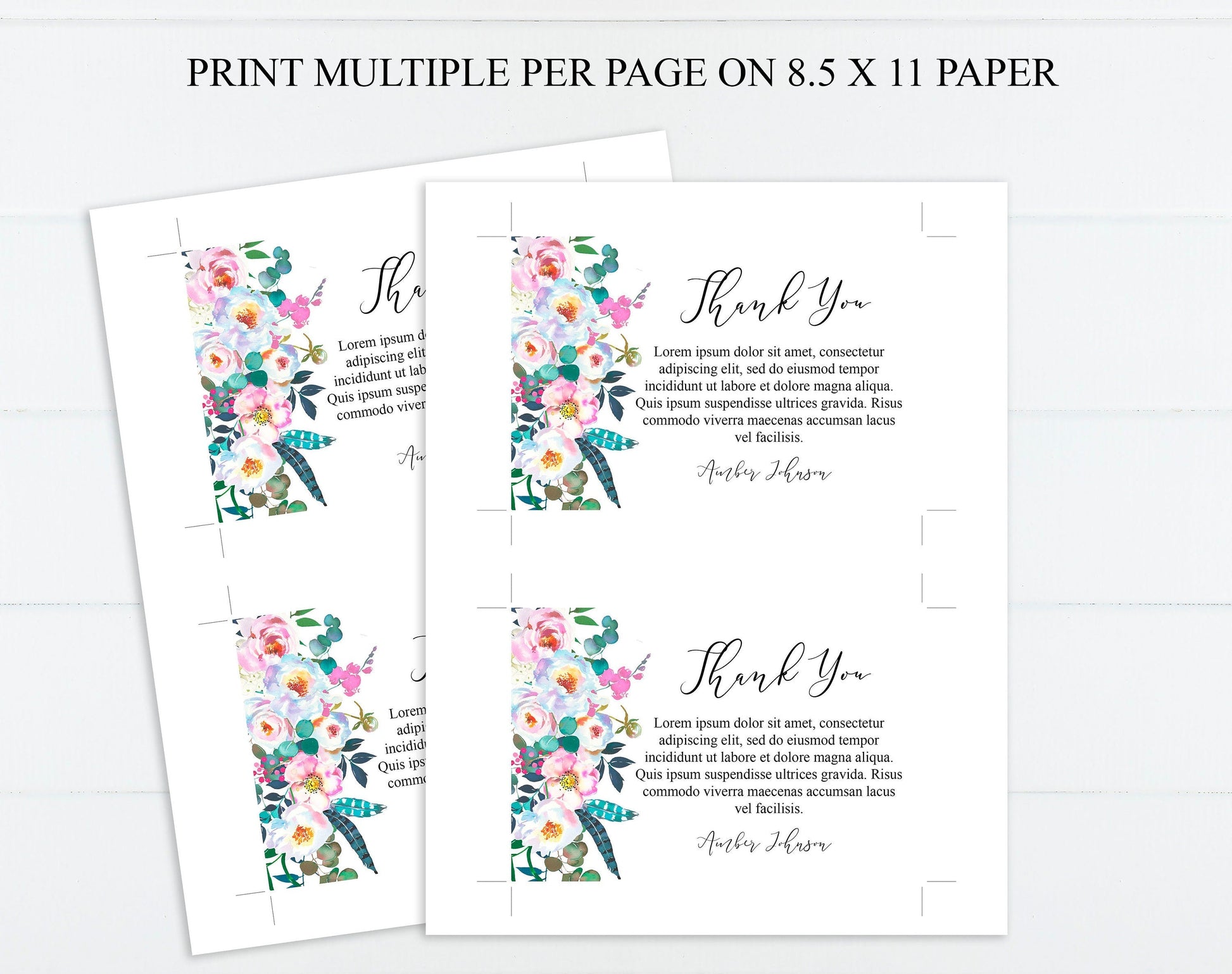 Pastel Color Funeral Thank You Cards Template - lovingmemoryprints