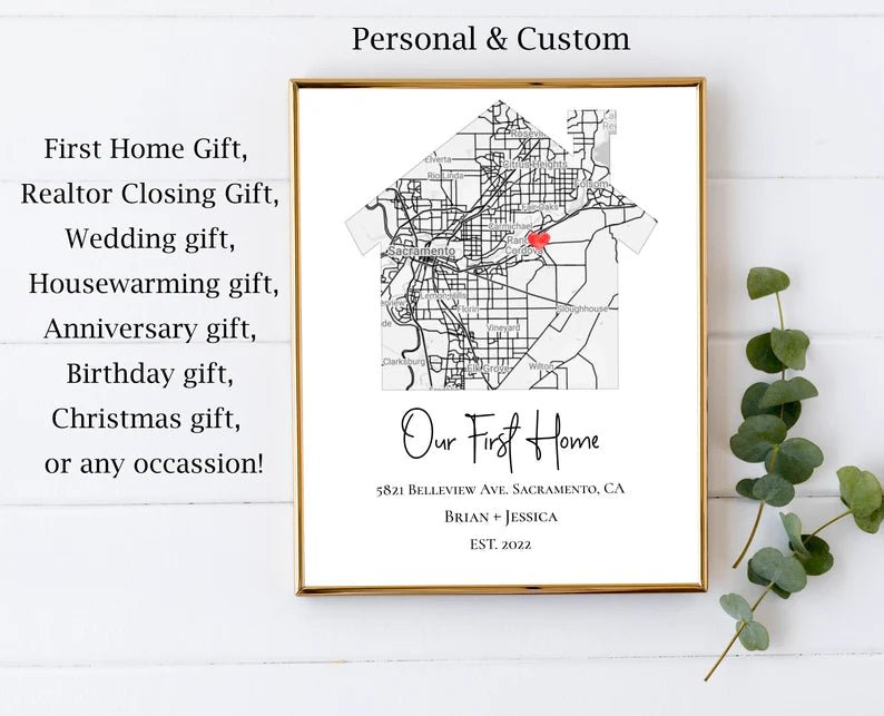 Personalized Realtor Gift New House Map - lovingmemoryprints