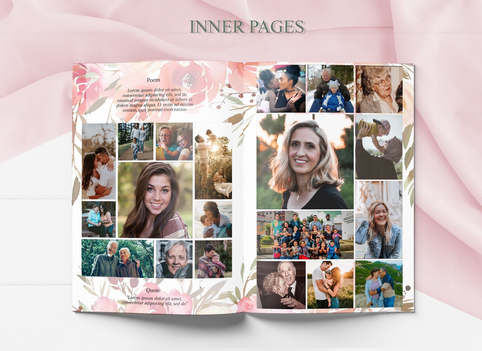 Pink Funeral Program Template for Woman | Obituary Template to Honor Your Loved One | Pink Floral Celebration of Life | A104 - lovingmemoryprints